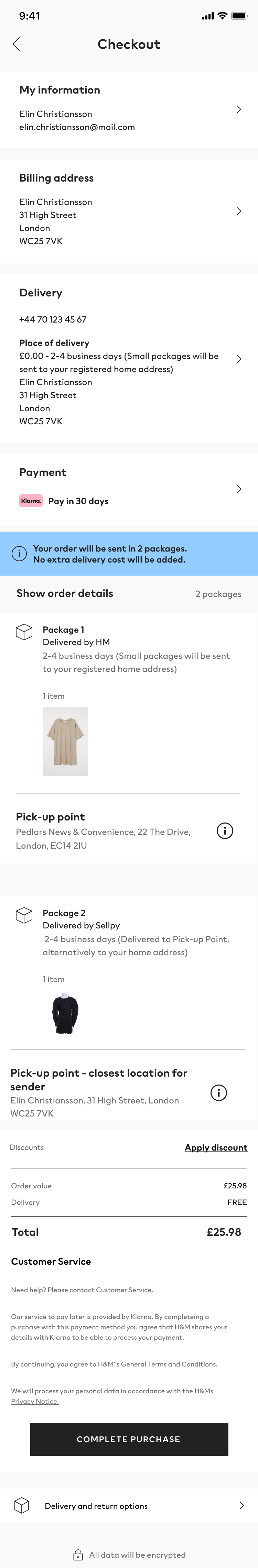 Checkout with Pre-Loved items